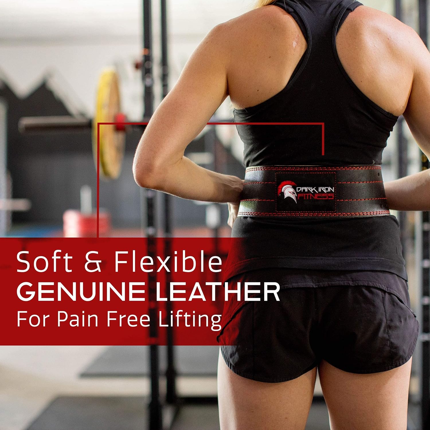 Dark Iron Fitness Weight Lifting Belt for Powerlifting Deadlift Training, Premium Leather for Core Support Gym Strength Workout - Image 2