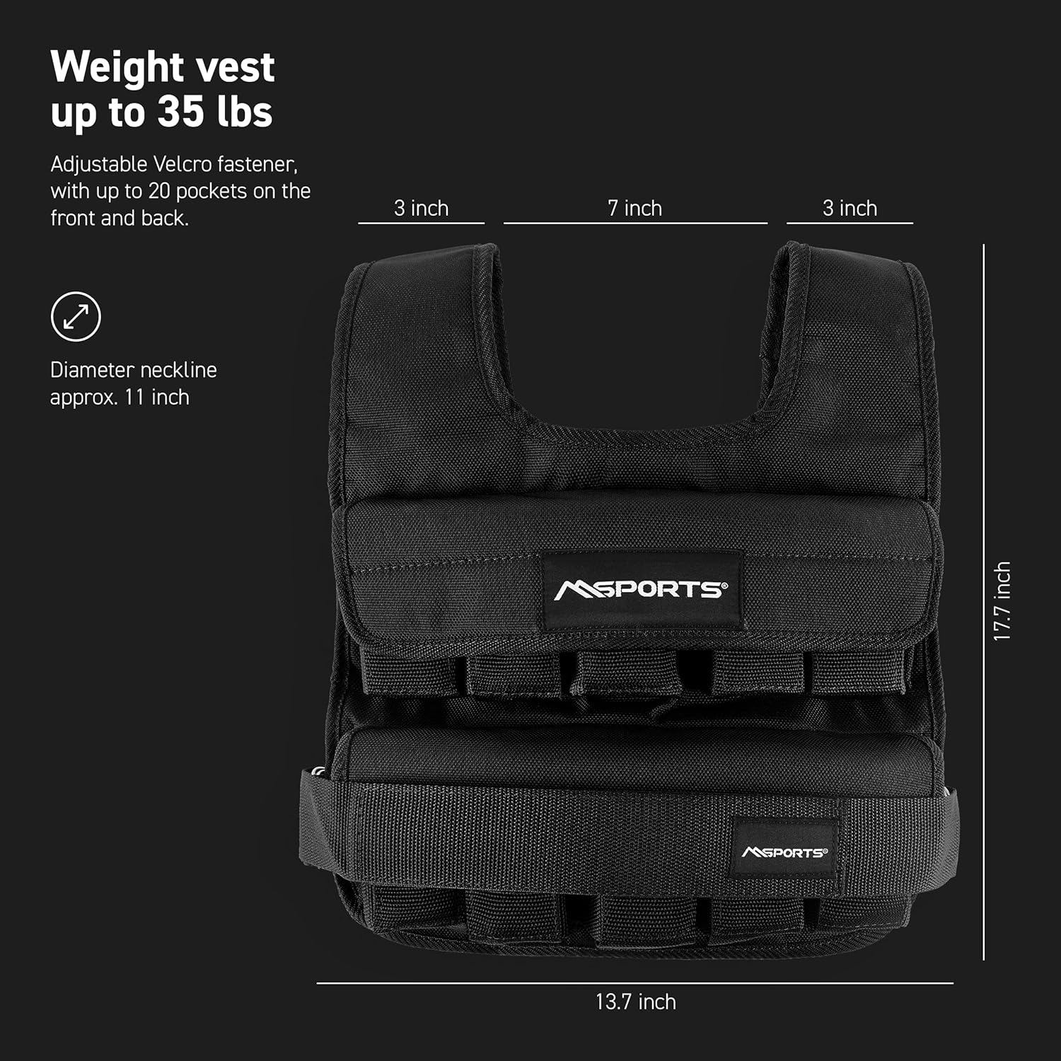Weighted Vest Premium for Women & Men – Adjustable 11–65 lb, Running Vest, Walking Weight Vest, Tactical Style Training Vest for CrossFit, Strength, Cardio & Home Workouts - Image 7