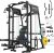 Mikolo Smith Machine, 2200lbs Squat Rack with LAT-Pull Down System & Cable Crossover Machine, Training Equipment with Leg Hold-Down Attachment