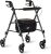Medline Superlight Folding Aluminum Mobility Rollator Walker, Smoky Blue, 250 lb. Weight Capacity, 6″ Wheels, Adjustable Arms and Seat, Foldable Rolling Walker for Seniors