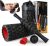 5 in1 Foam Roller Set, Trigger Point Foam Roller, Massage Roller Stick, Massage Ball, Resistance Band for Deep Muscle Massage Pilates Yoga,Fitness Exercise for Whole Body (Black-Red)