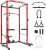 GarveeLife Power Cage, Multi-Function Power Rack with LAT Pulldown, 1600 LBS Weight Capacity Fitness Squat Rack with Cable Pulley System and j-Hooks, Dip Bars and Landmine Attachment for Home Gym