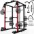 R1-V4 Power Cage Rack, 2000LB Squat Rack with Cable Crossover System, Multi-Function Weight Cage, Home Gym Workout Machine with More Training Attachments